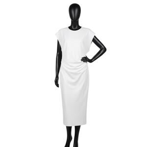 Zara Woman White Sculptural Sheath Dress NWT Size S Modern Minimalist Cocktail
